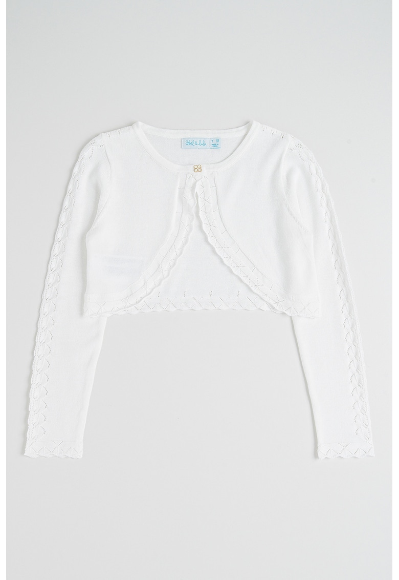 Bolero cu nasture Rosa - Alb