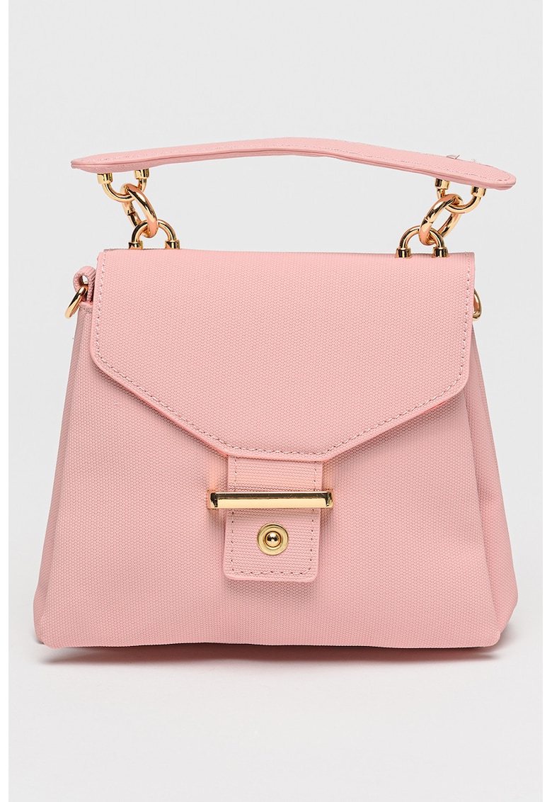 Geanta crossbody cu bareta din lant - Roz deschis