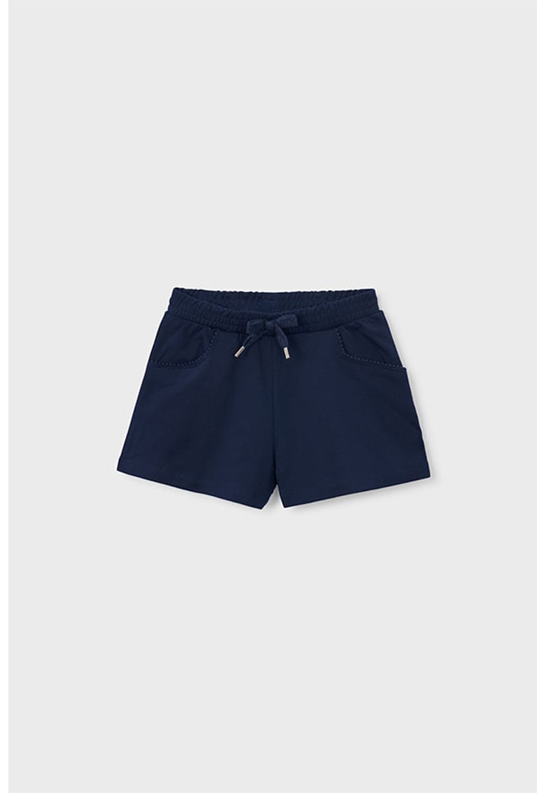 Pantaloni scurti din amestec de bumbac cu talie ajustabila - Albastru ultramarin