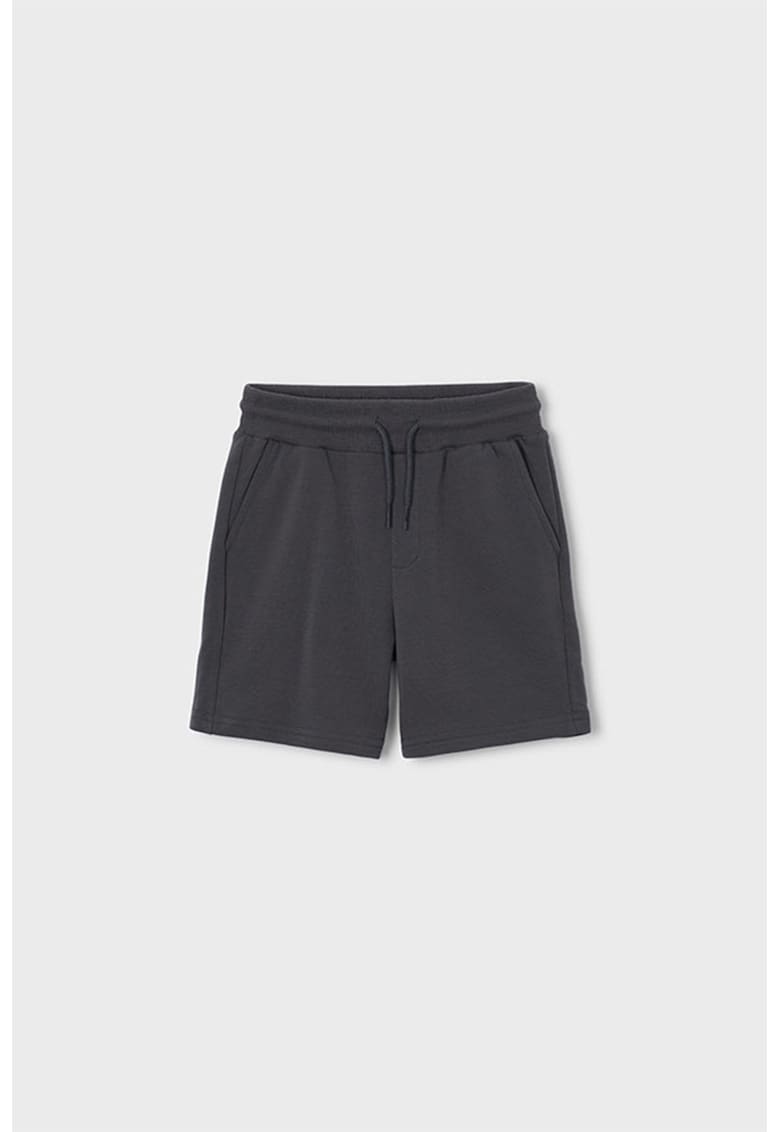 Pantaloni scurti din amestec de bumbac cu snururi - Negru/Negru stins