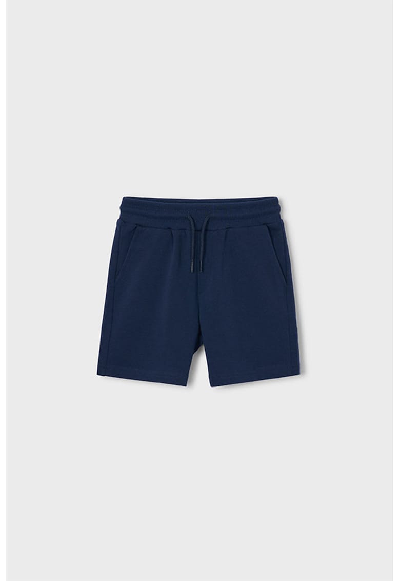 Pantaloni scurti din amestec de bumbac cu snururi - Albastru inchis/Albastru ultramarin