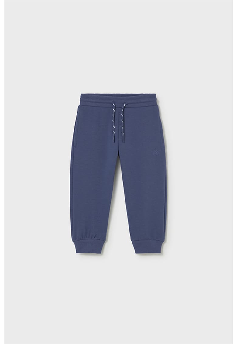 Pantaloni de trening din amestec de bumbac cu snur - Albastru indigo/Bleumarin