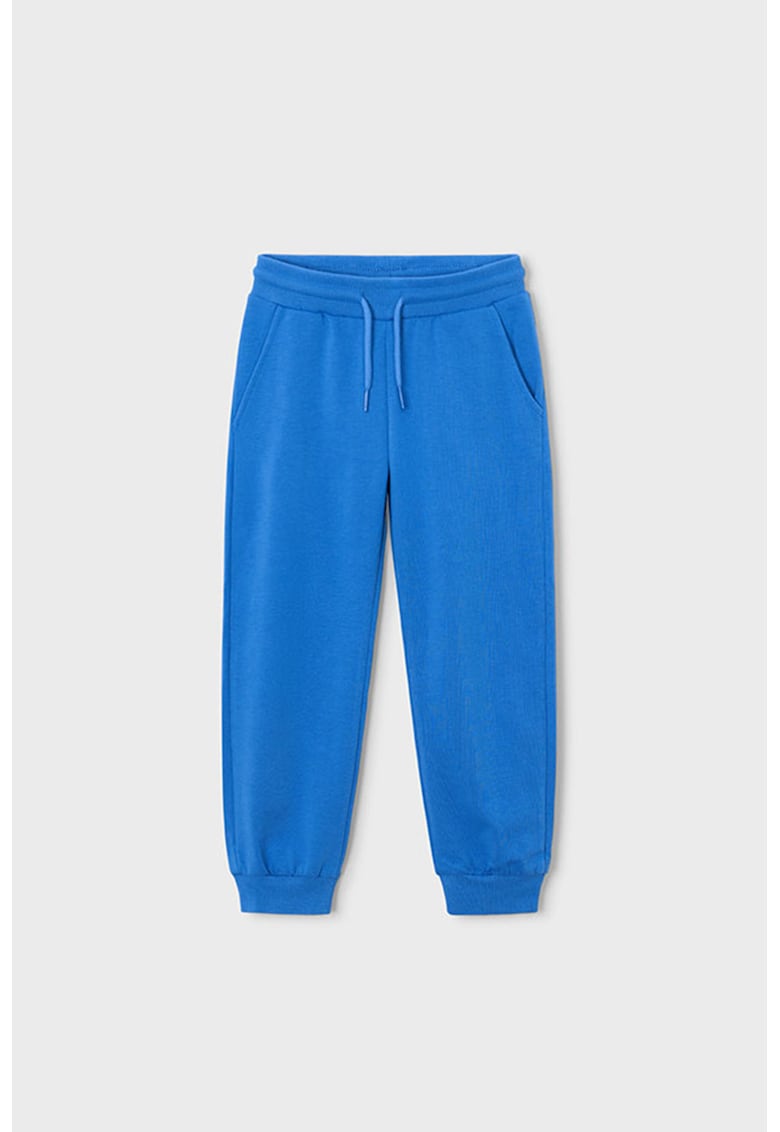 Pantaloni de trening cu model uni si snur de ajustare - Albastru royal