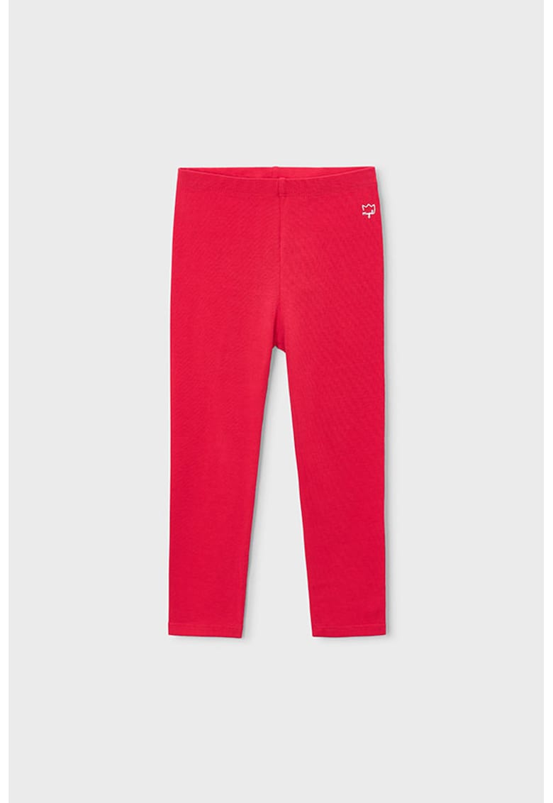 Colanti din amestec de bumbac cu talie elastica - Rosu vermillion