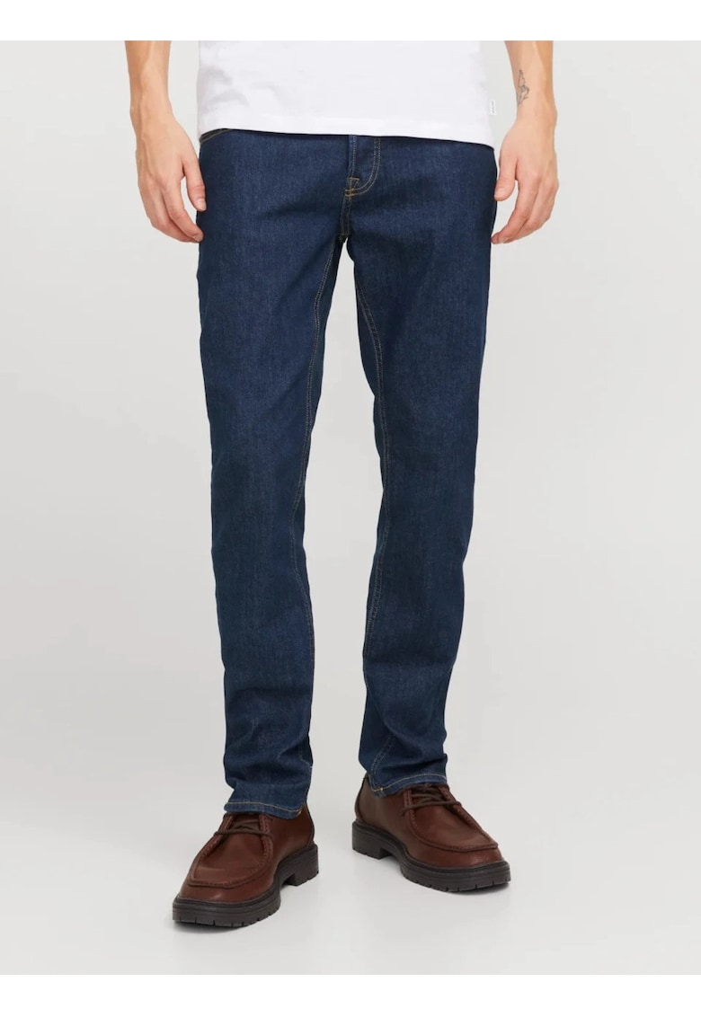 Blugi barbati GLENN - talie joasa - croiala Slim fit - Albastru inchis - Albastru inchis