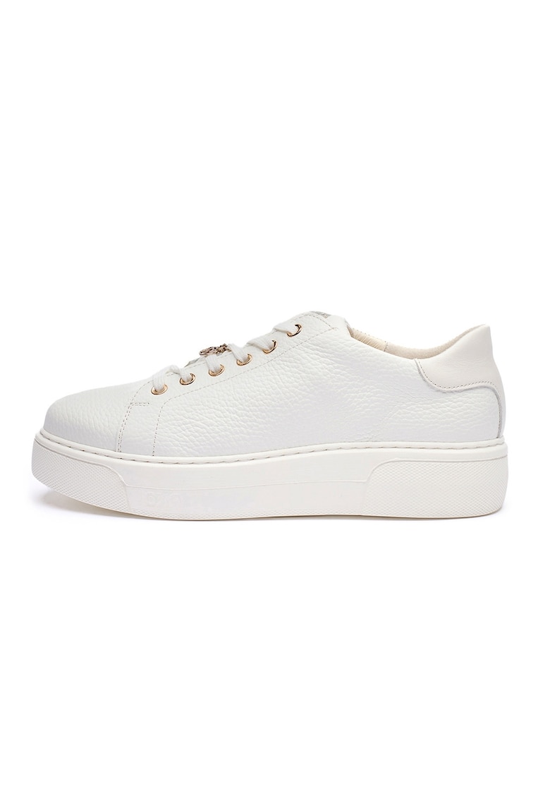 Pantofi sport June din piele cu model uni - Alb