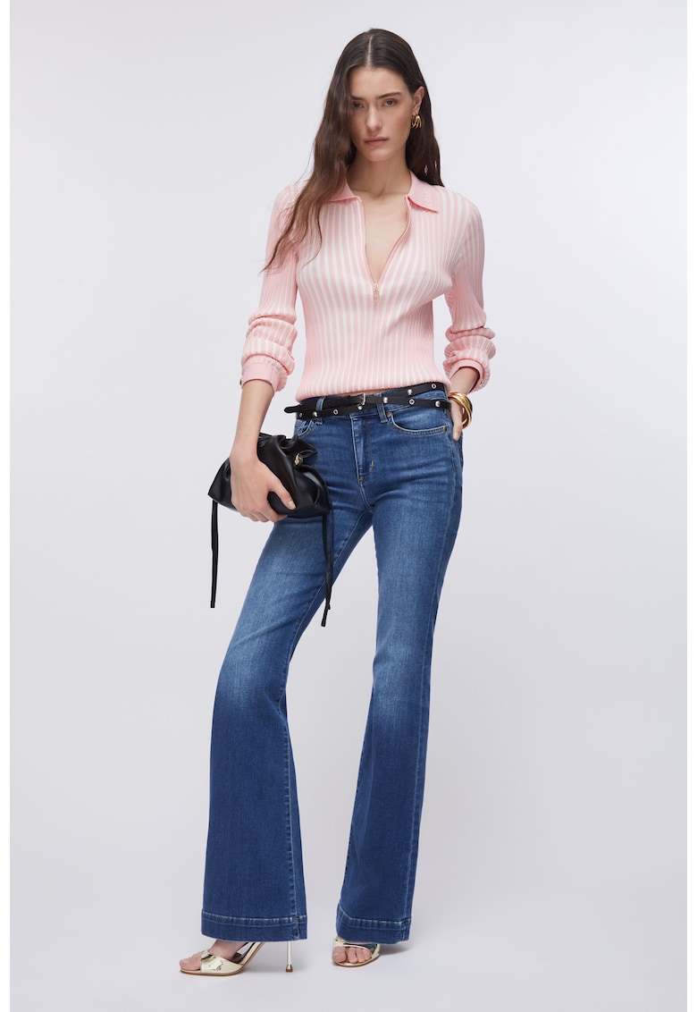 Blugi bootcut cu talie medie - Bleumarin