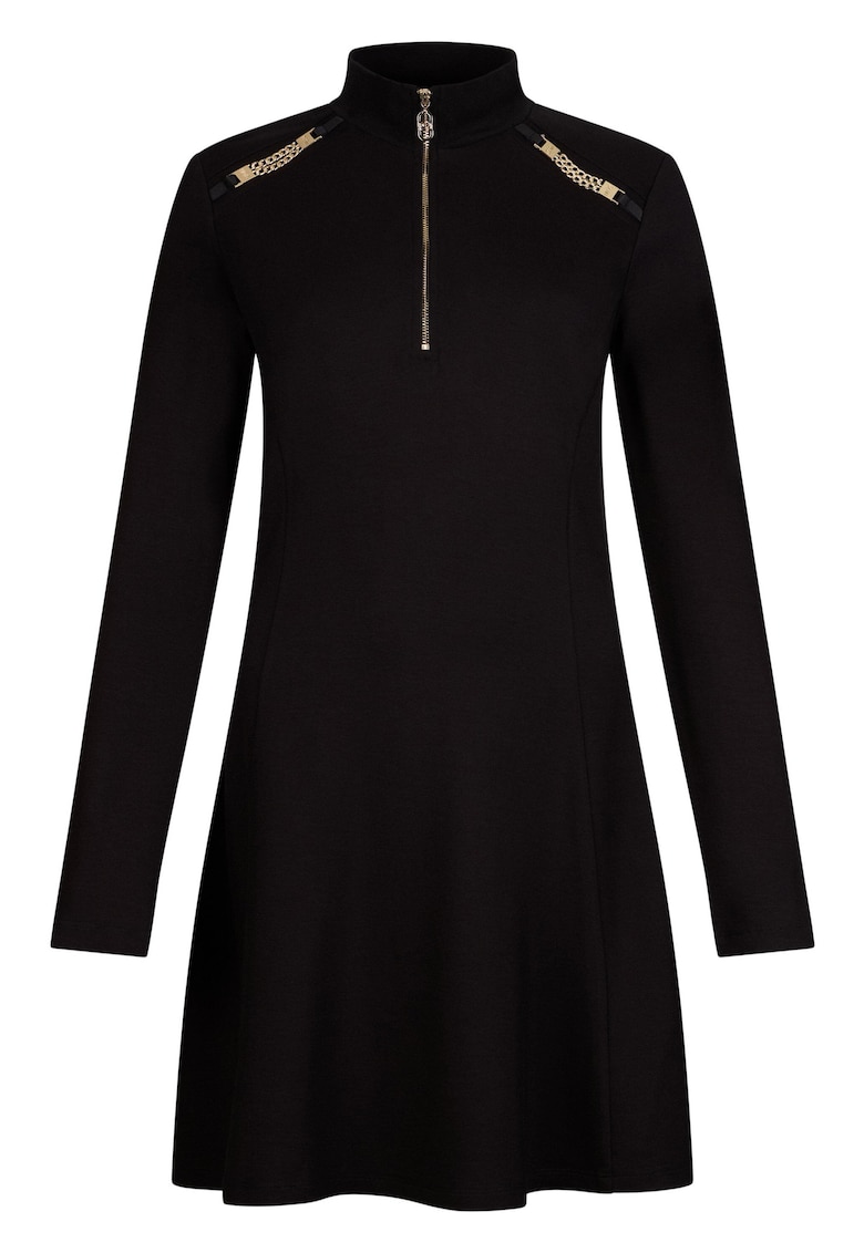 Rochie scurta cu fenta cu fermoar - Negru