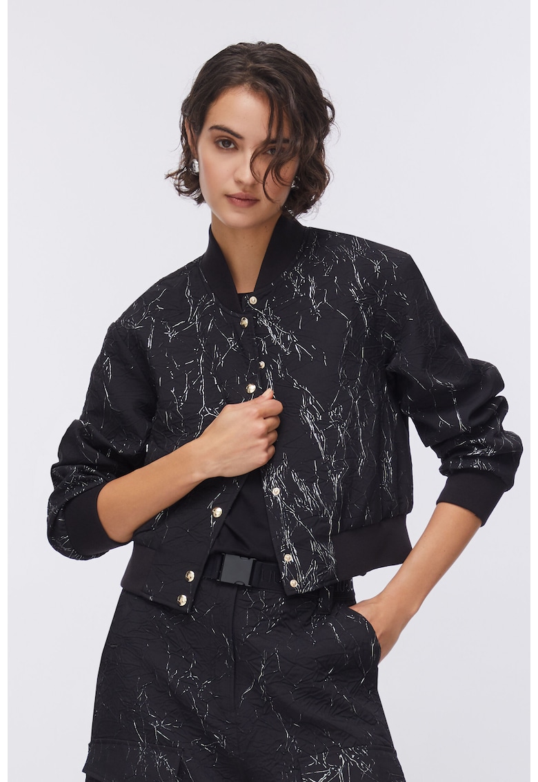 Jacheta cu model si guler baseball - Negru