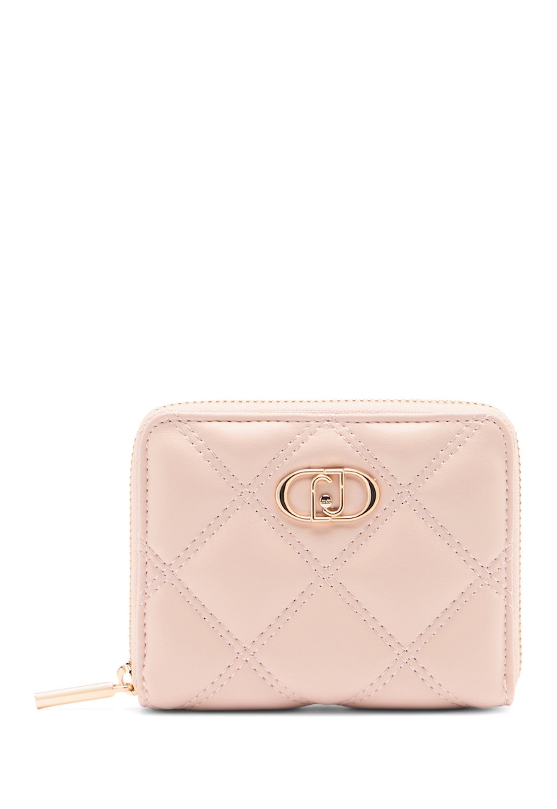 Portofel mic cu fermoar si aspect matlasat - Piersica