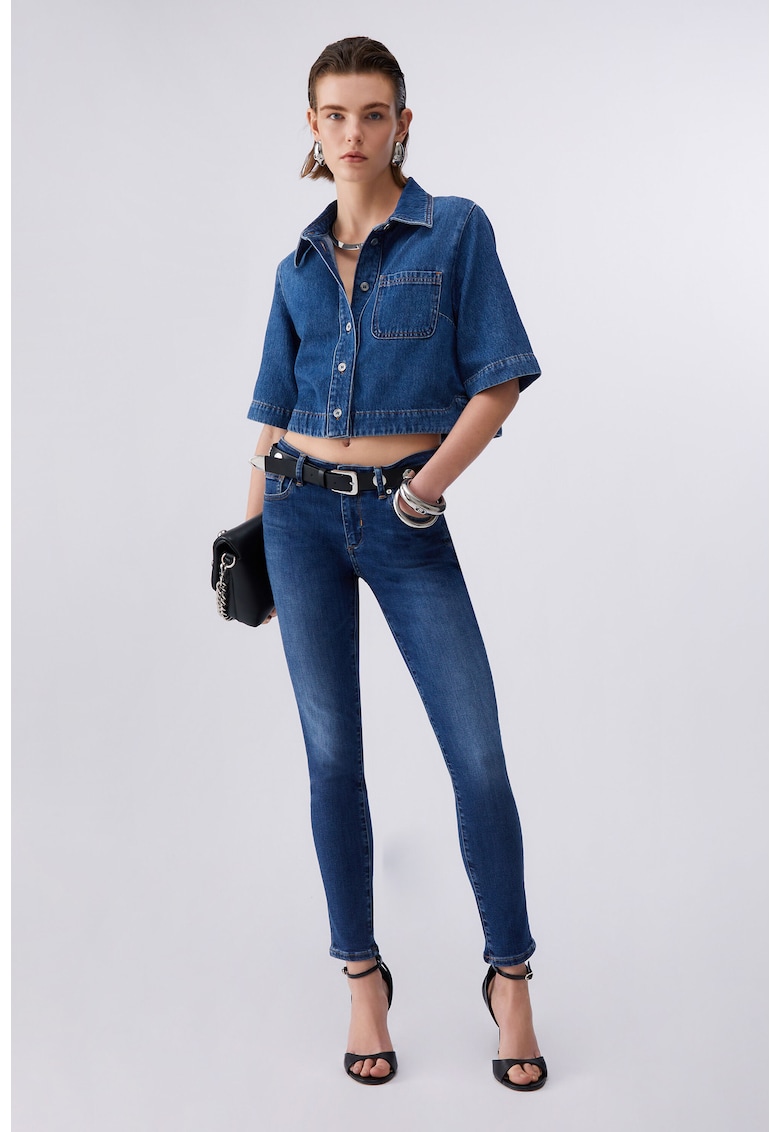 Blugi skinny crop - Bleumarin