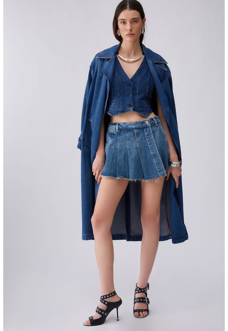 Fusta-pantalon de denim - Bleumarin