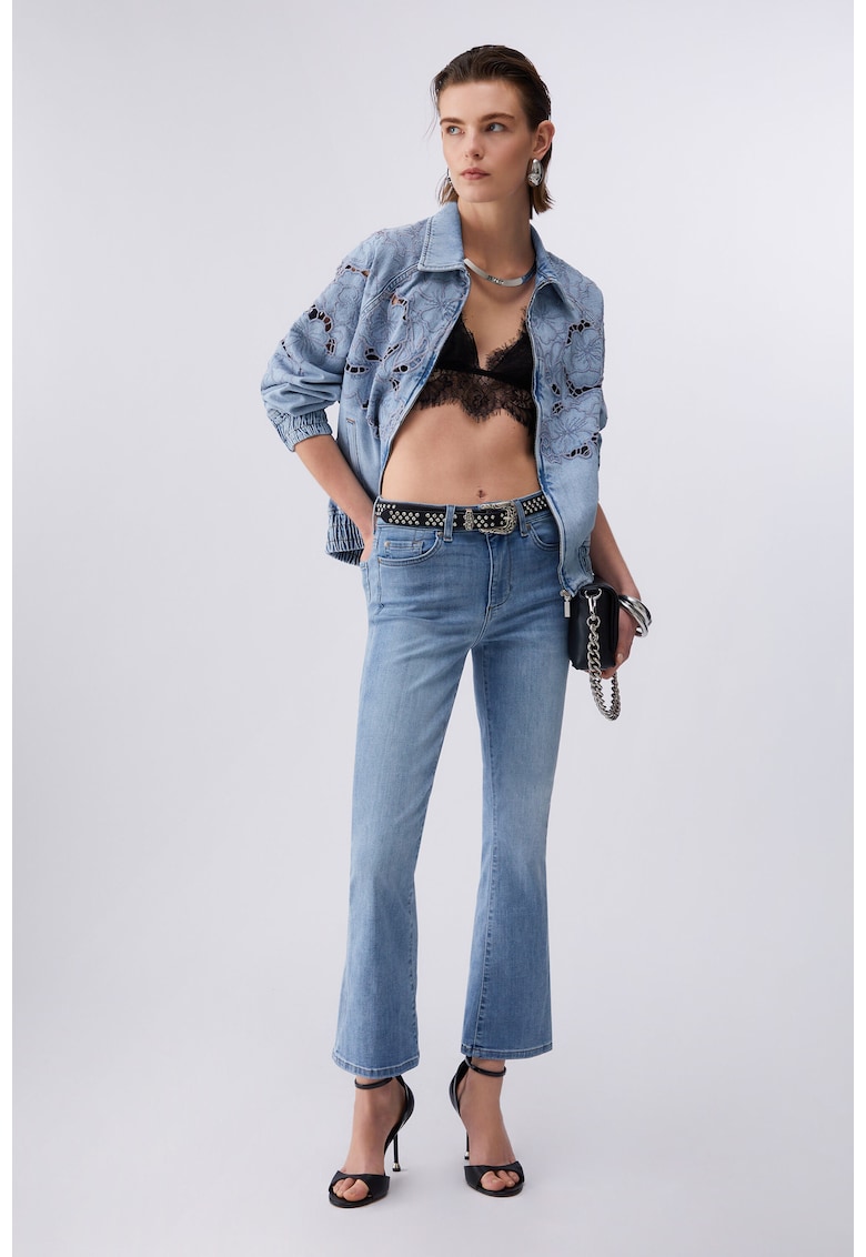 Blugi bootcut crop - Albastru