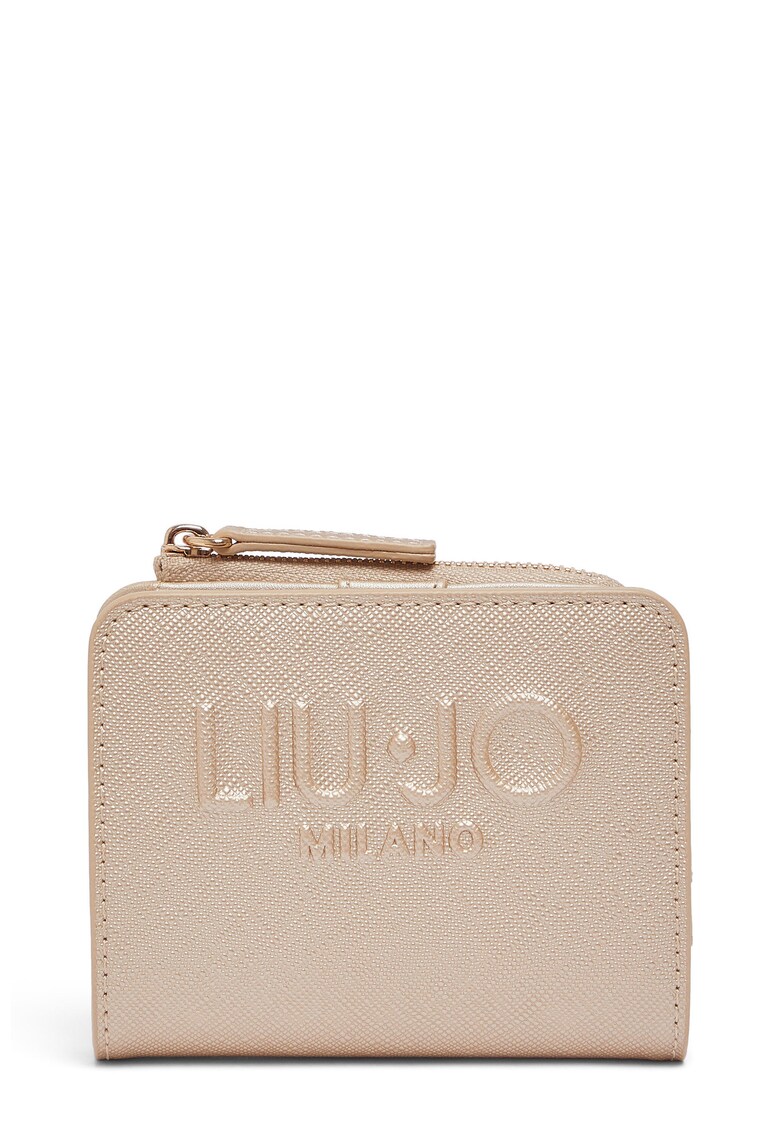 Portofel pliabil de piele ecologica cu logo - Bej