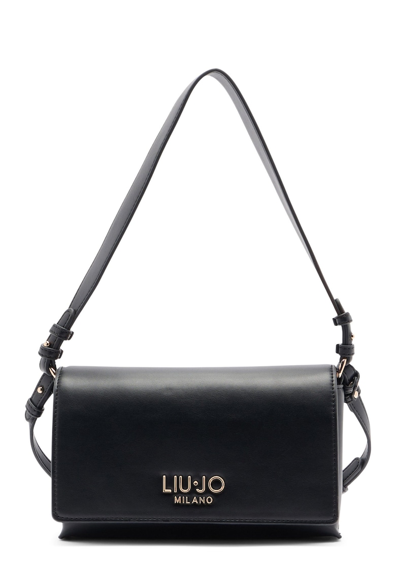 Geanta crossbody cu aplicatie loo metalica - Negru