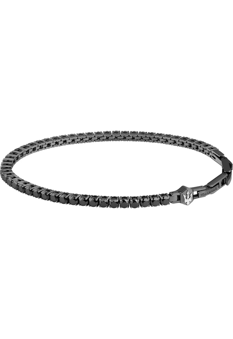 Bratara ajustabilă 18.5+3cm - negru - argintiu