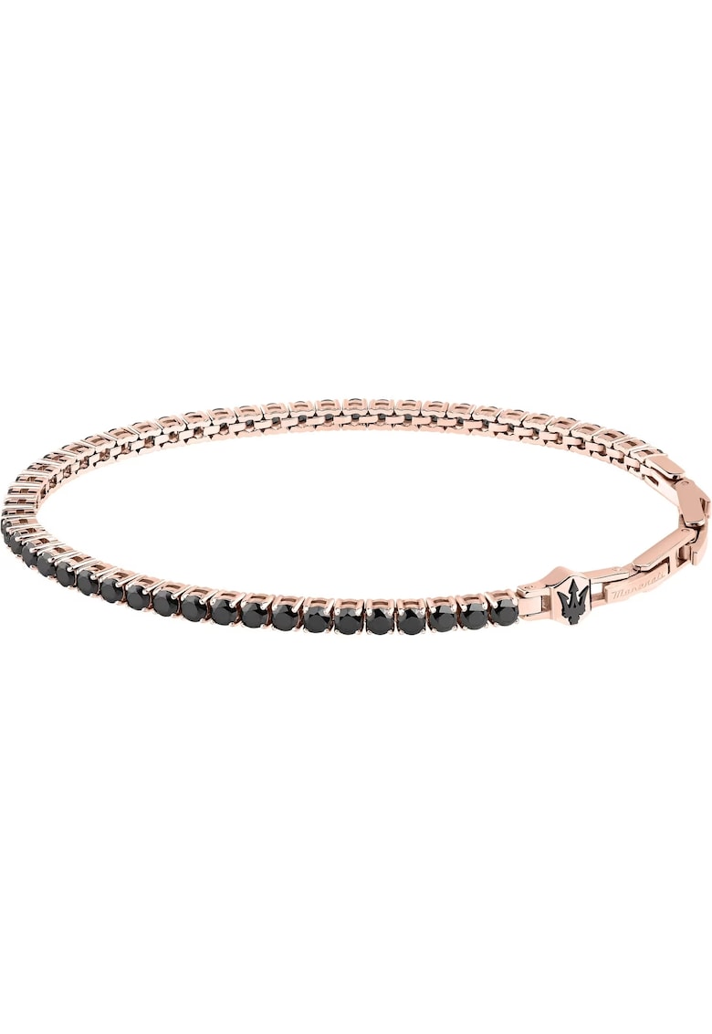 Bratara - ajustabila 18.5x3 cm - rose gold - negru