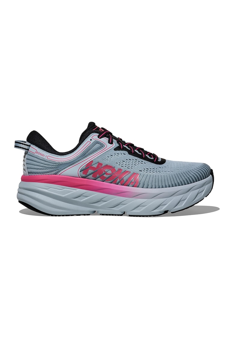 Pantofi Bondi 7 din material textil cu insertii din material sintetic - pentru alergare - Gri/Coral