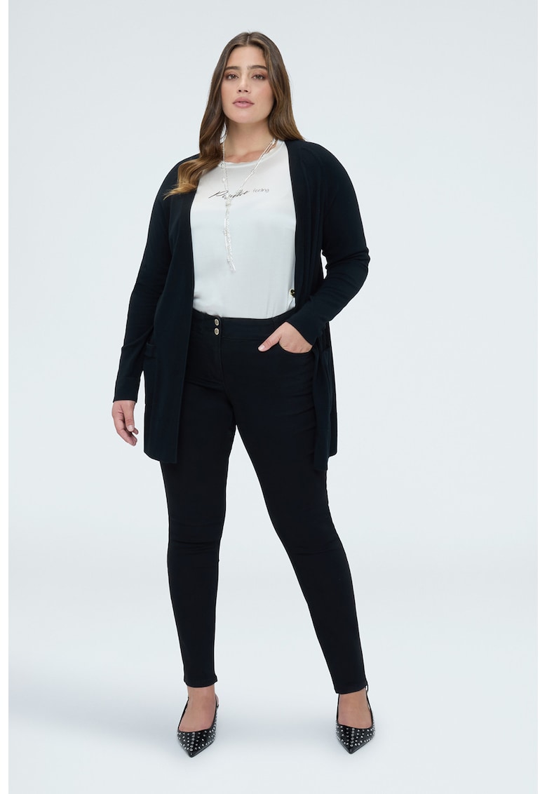 Blugi skinny cu model uni - Negru