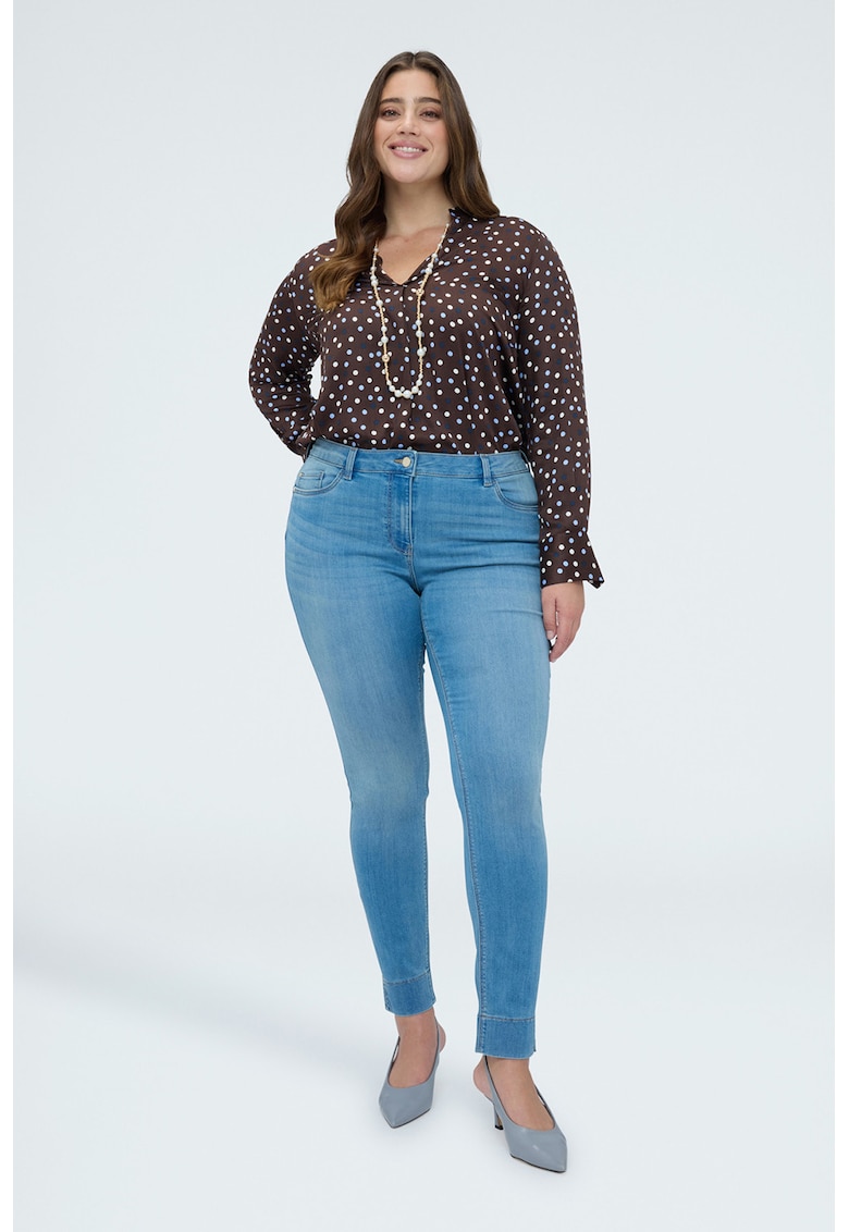 Blugi skinny cu model cu 5 buzunare - Albastru deschis