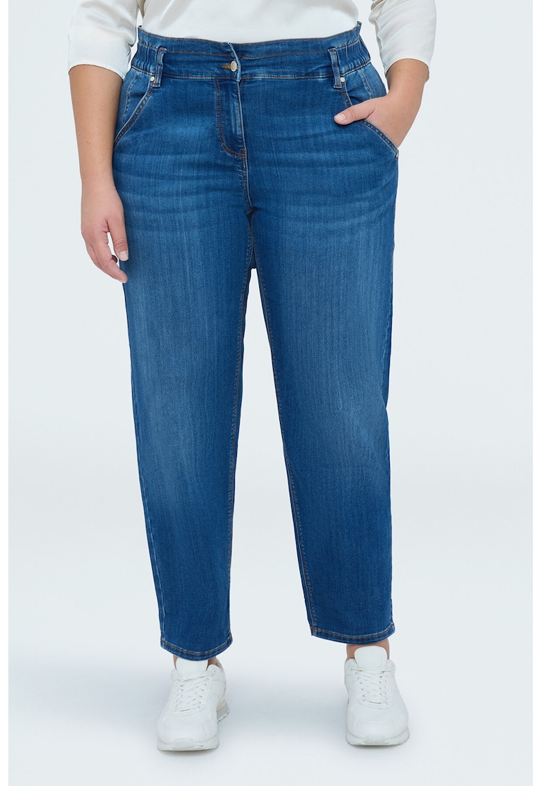 Blugi crop cu croiala balon - Albastru