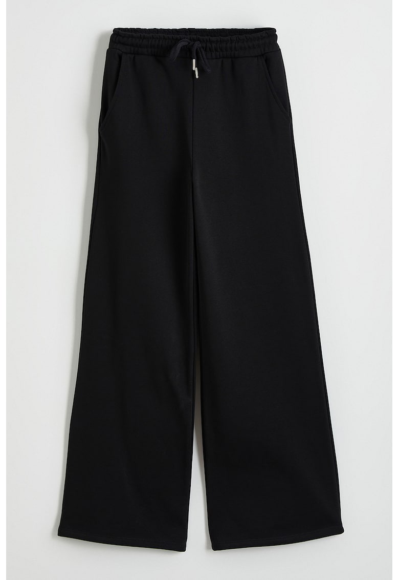 Pantaloni de trening ampli cu snur - Negru