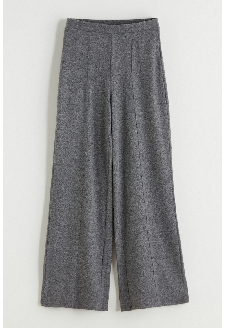 Pantaloni ampli cu talie elastica - Gri antracit