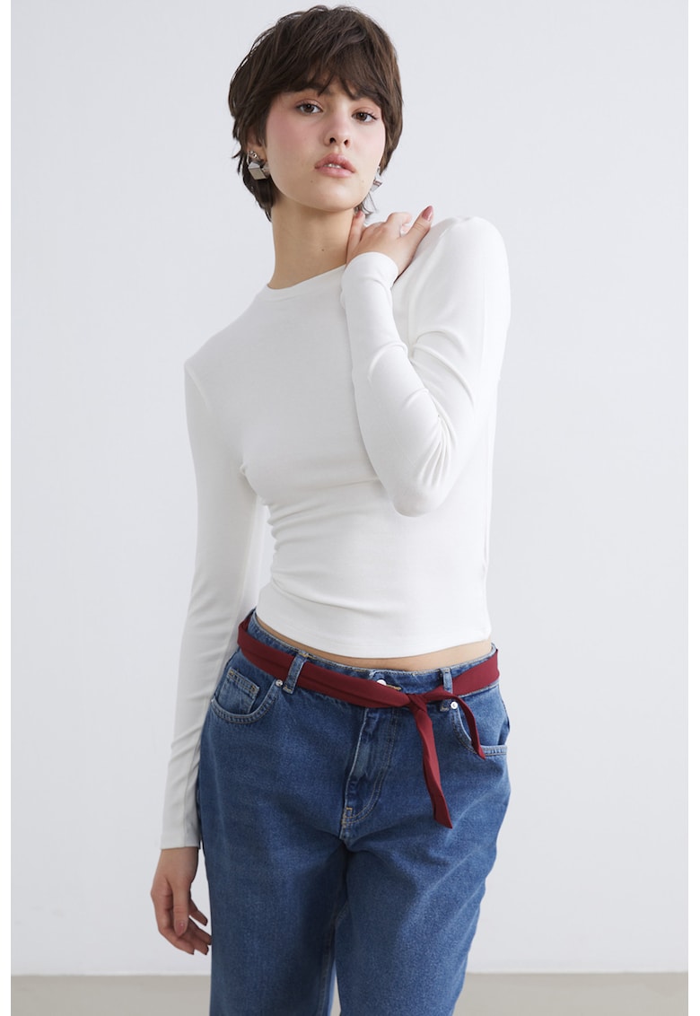 Bluza slim fit - Alb