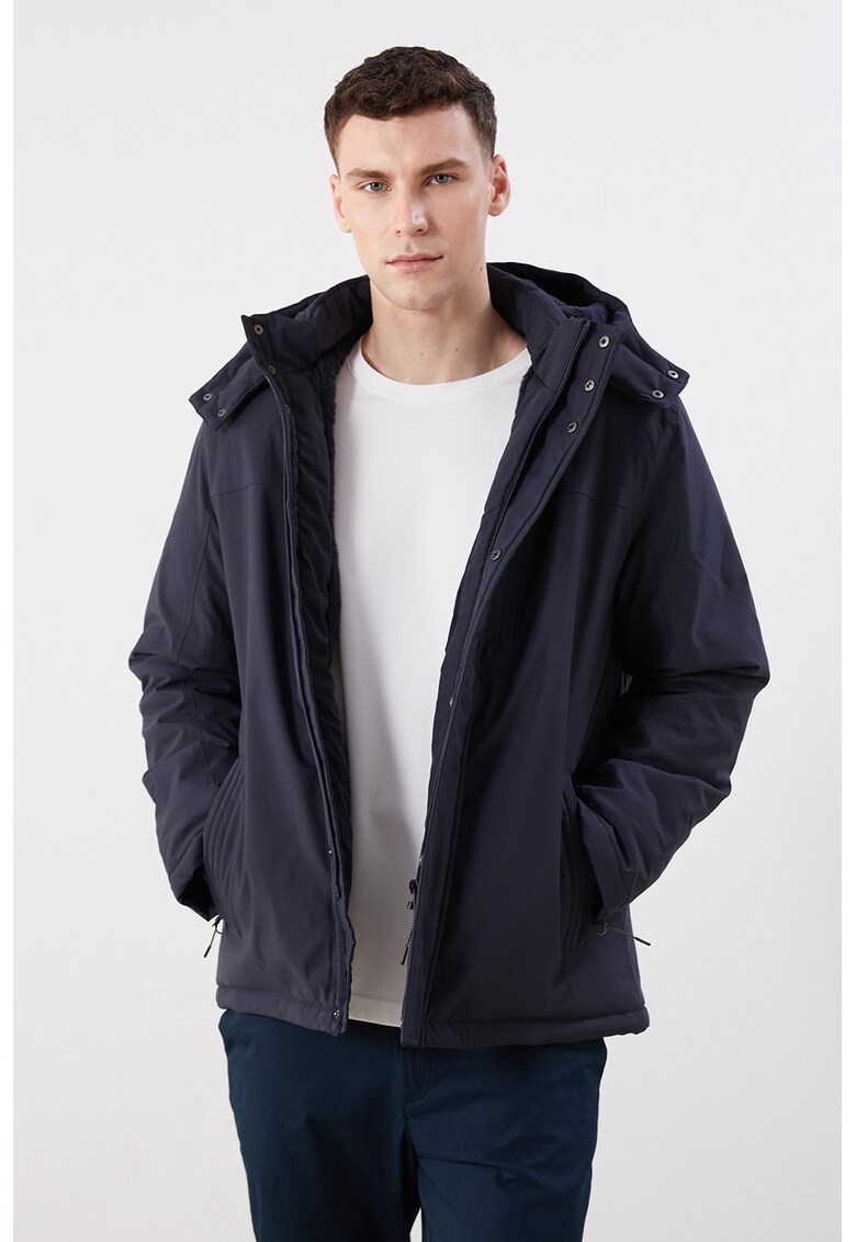 Geaca cu gluga detasabila - Bleumarin