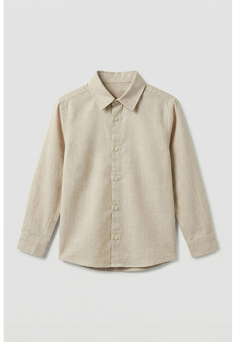 Camasa regular fit din amestec de bumbac - Alb murdar