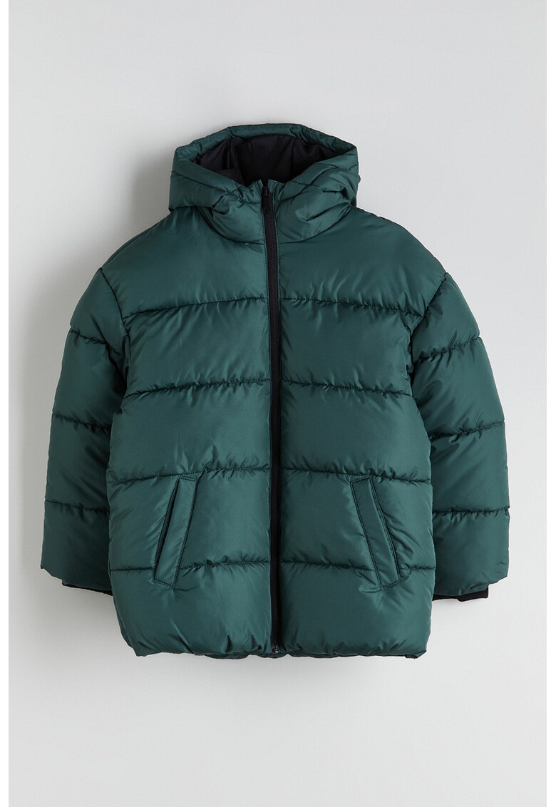 Geaca cu vatelina si gluga - Verde englez