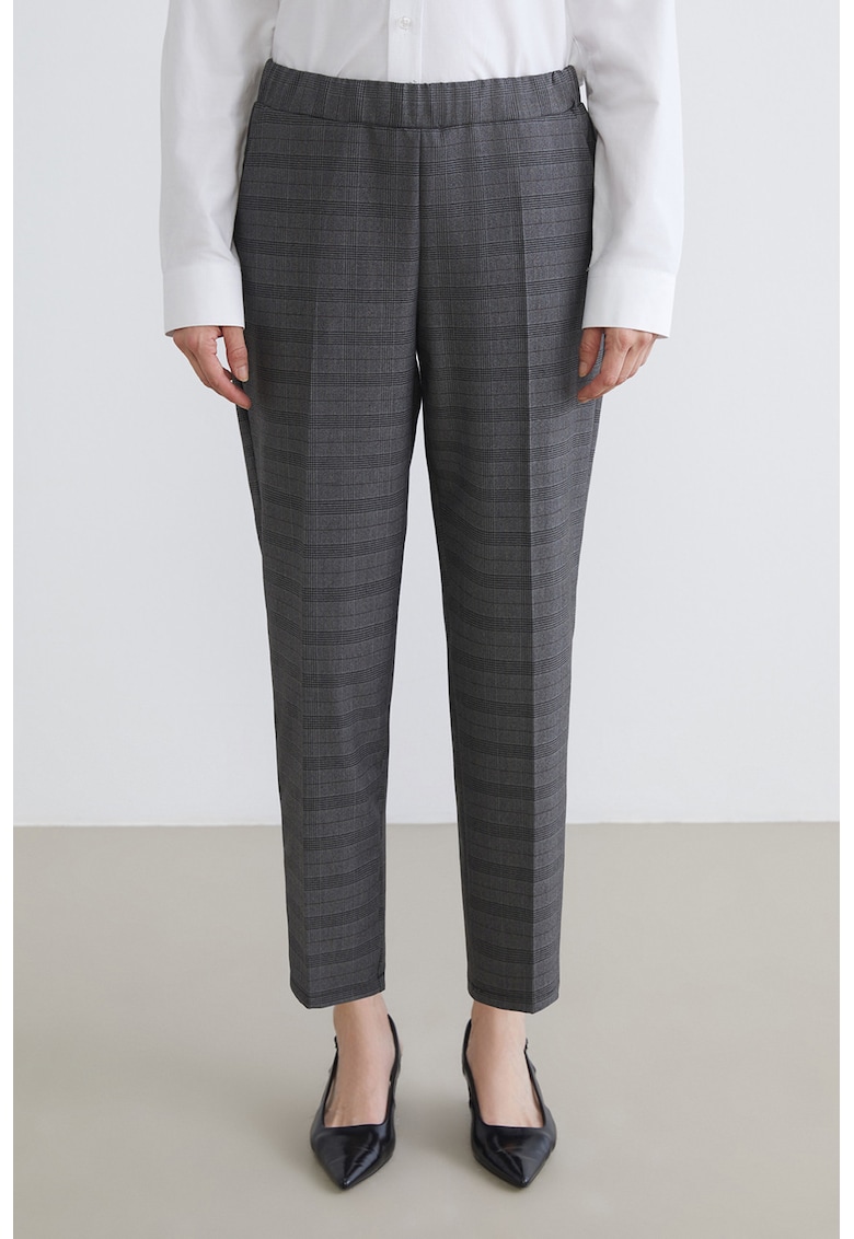 Pantaloni conic in carouri - Gri