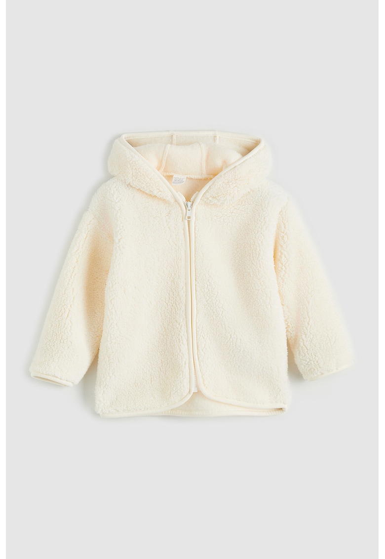 Hanorac uni cu fermoar - Bej deschis