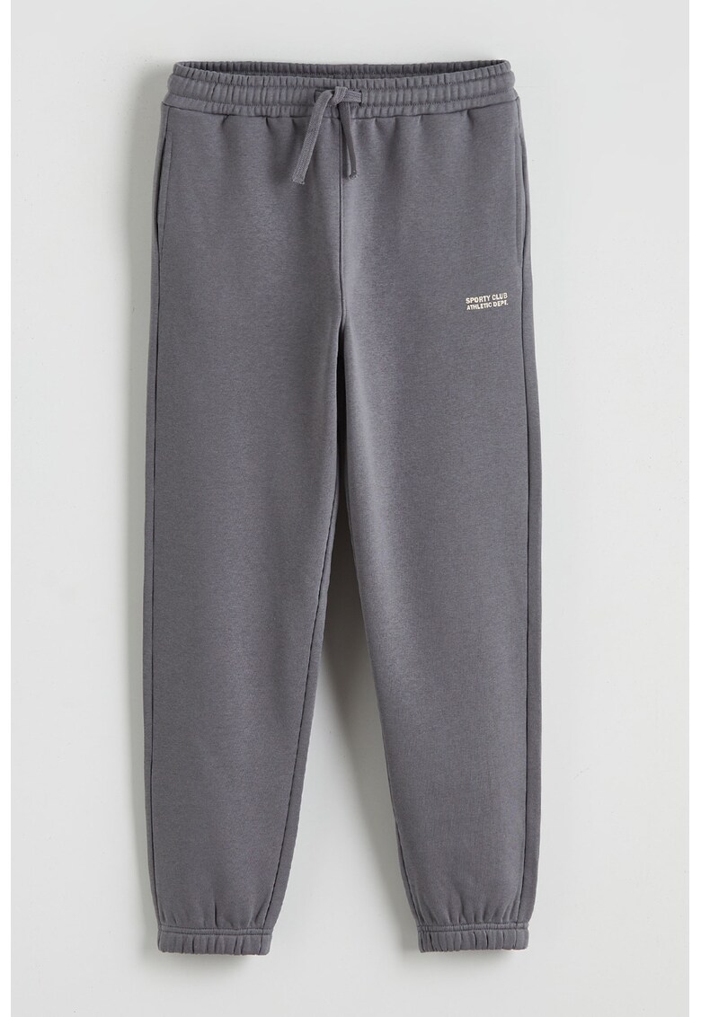 Pantaloni regular fit de trening cu snur in talie - Gri inchis