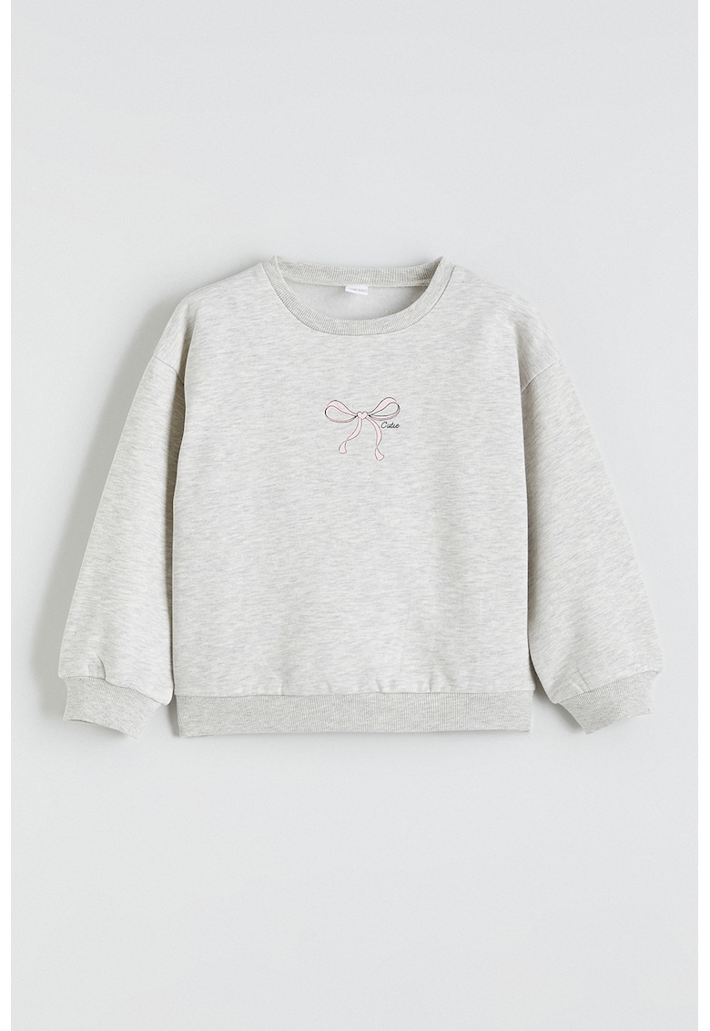 Bluza lejera de trening cu imprimeu - Gri deschis melange