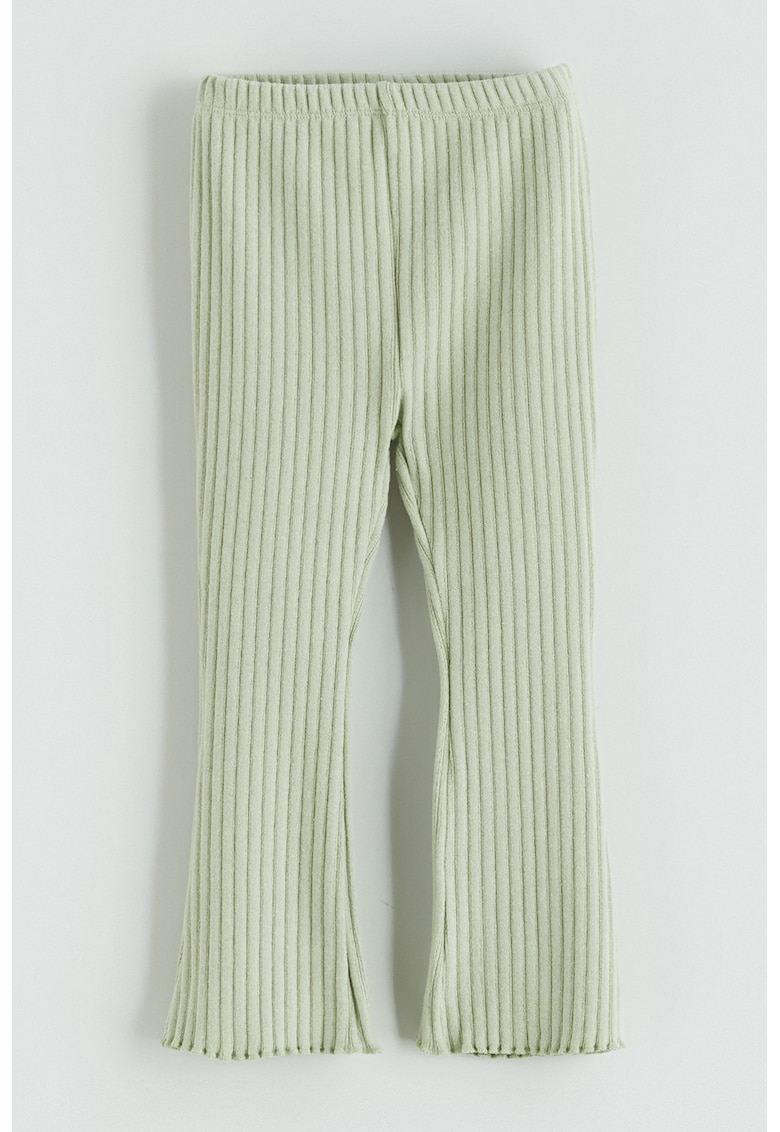 Colanti striati din amestec de bumbac - Verde pal