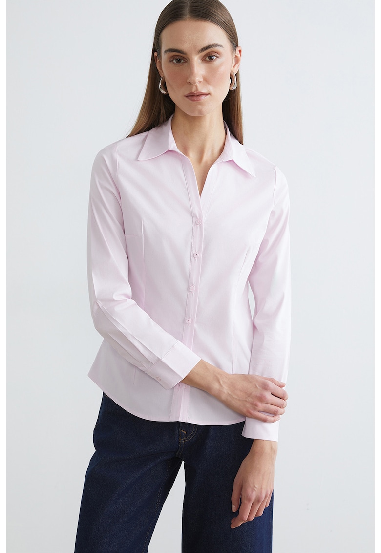 Camasa regular-fit cu guler clasic - Roz pal