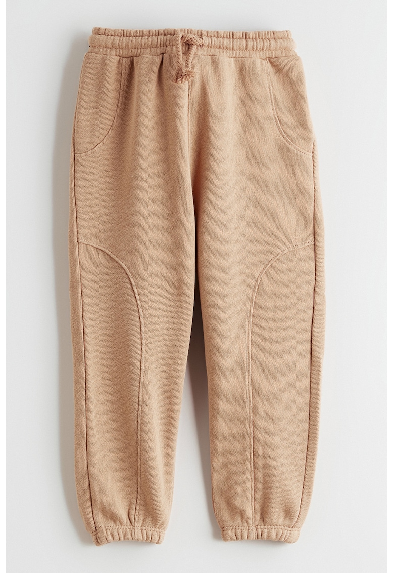 Pantaloni de trening din bumbac cu snur - Maro deschis