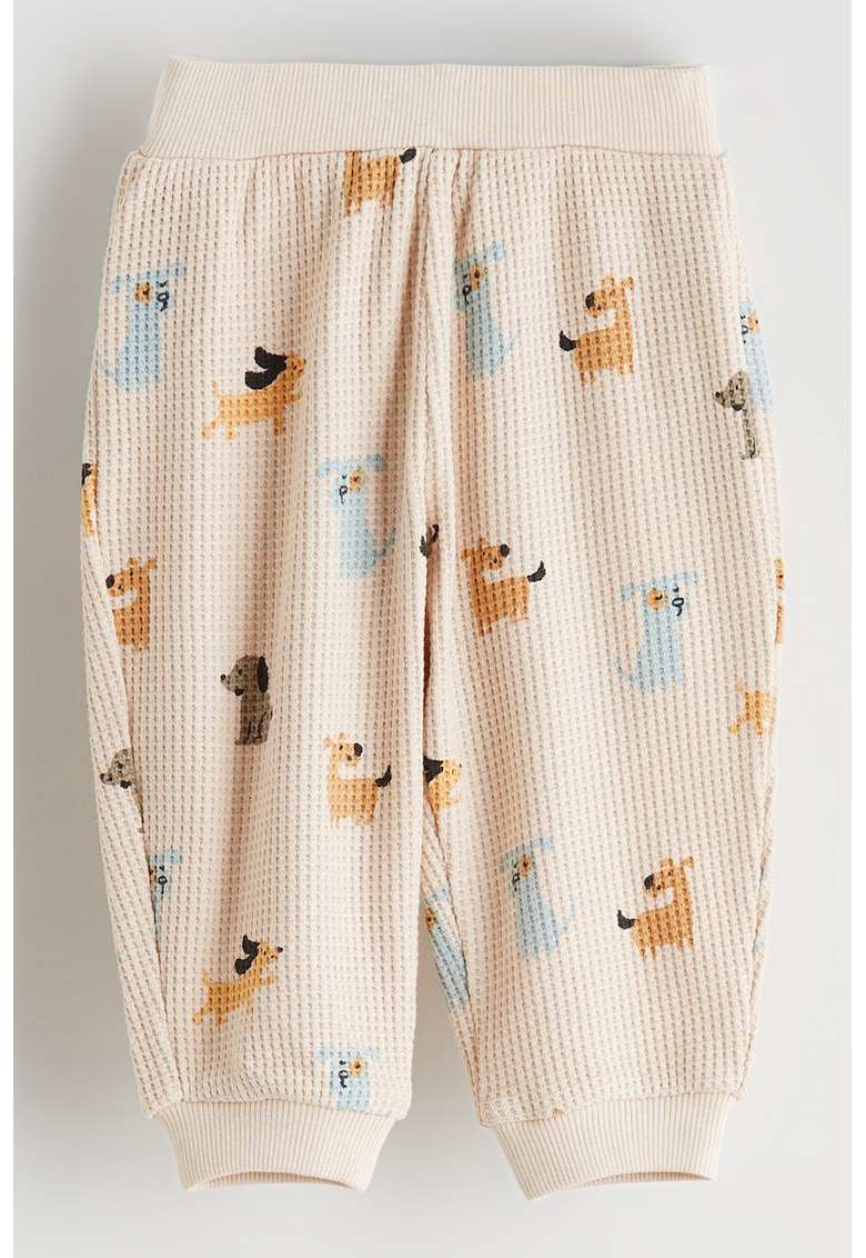 Pantaloni jogger din bumbac cu imprimeu caini - Portocaliu/Albastru/Bej deschis