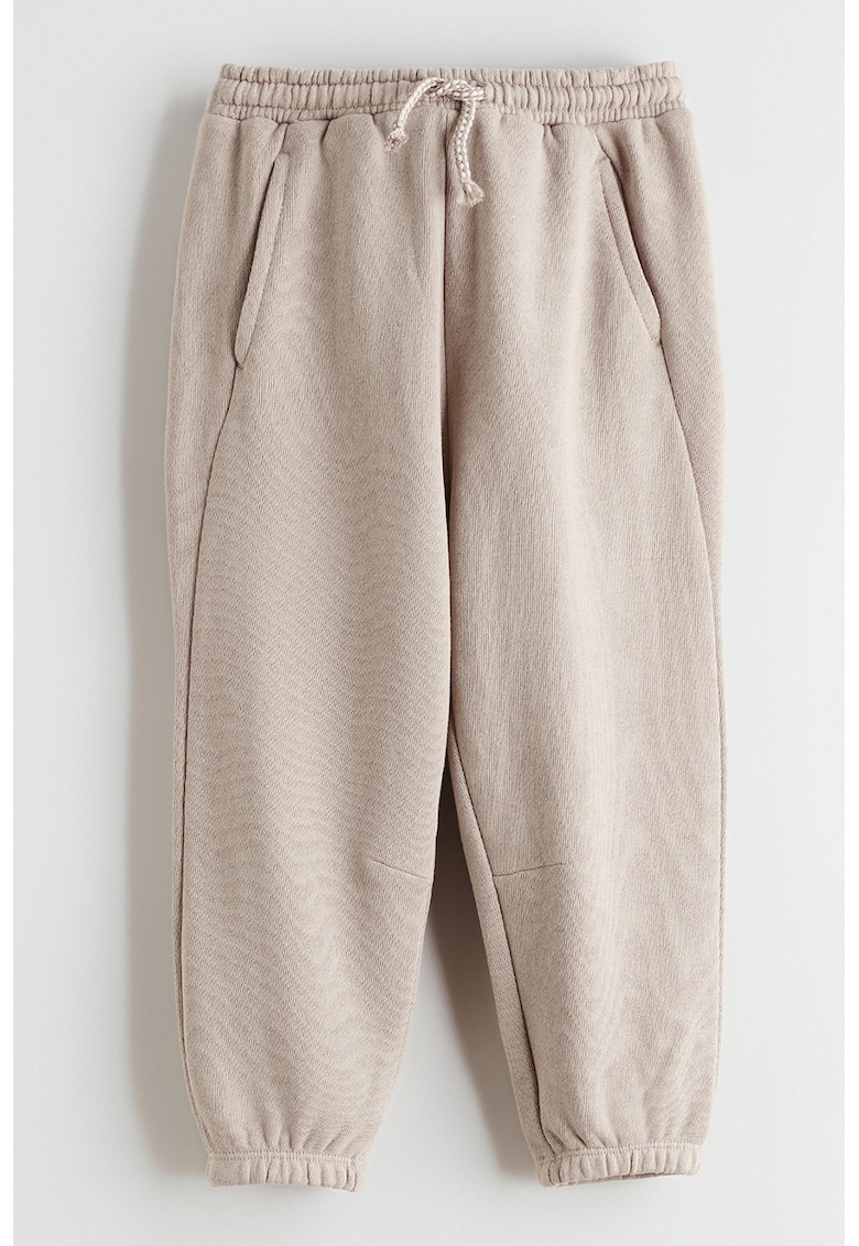 Pantaloni de trening cu croiala conica si snur - Bej deschis