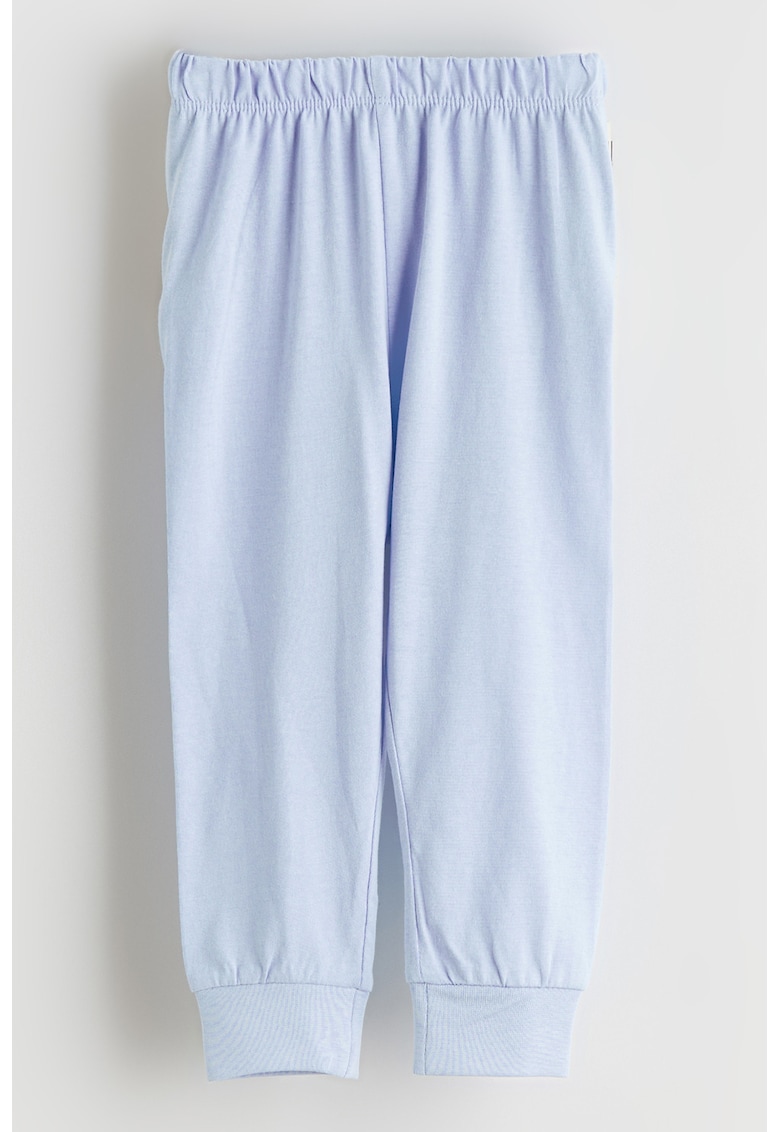 Pantaloni conici cu talie medie - Albastru deschis