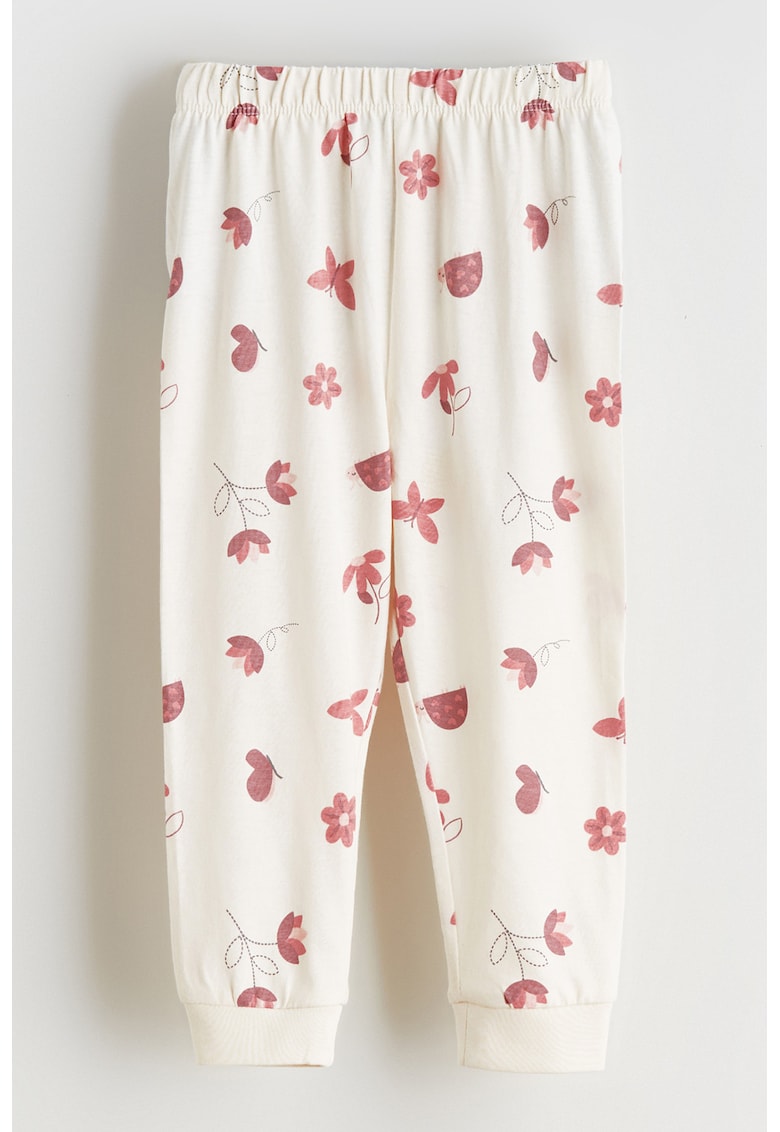 Pantaloni de pijama cu imprimeu grafic - Roz pal/Bej deschis