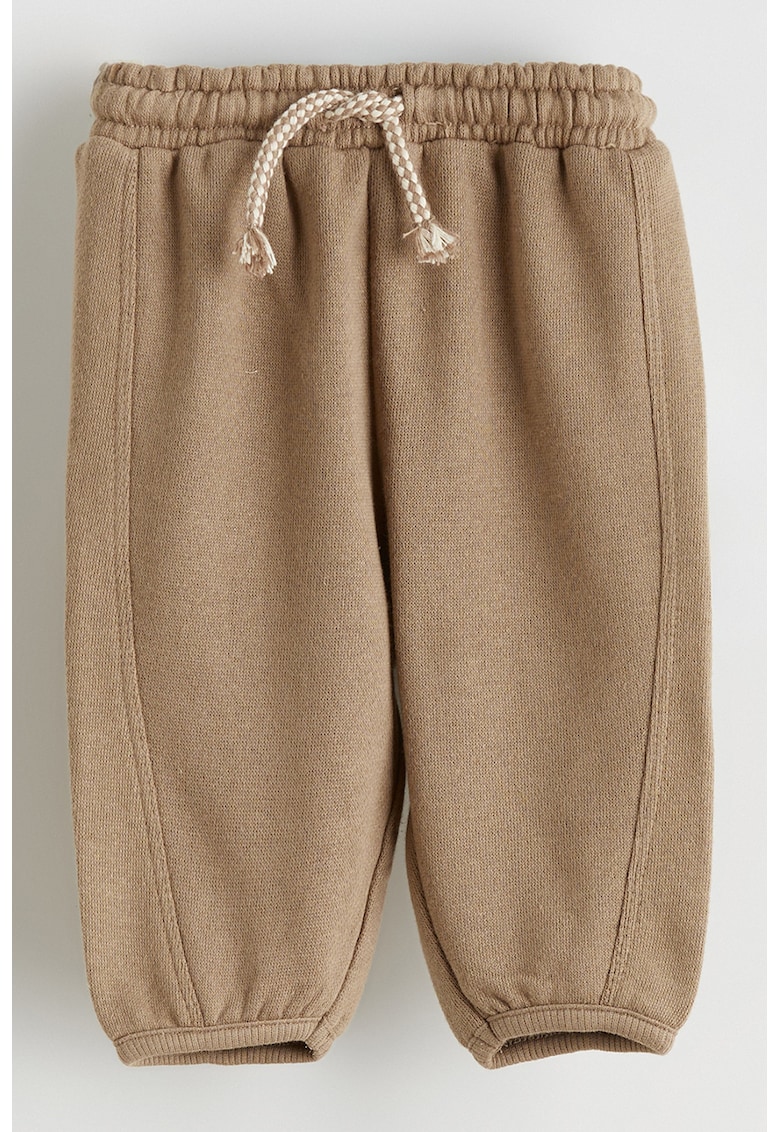 Pantaloni de trening cu croiala conica si snur - Maro pamantiu