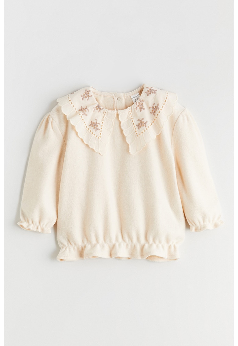 Bluza cu guler supradimensionat - Bej deschis