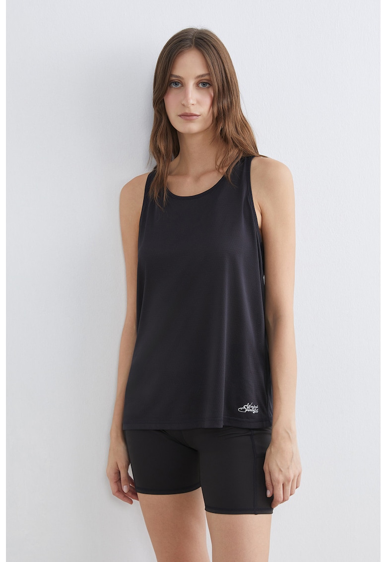 Top lejer cu spate decupat - Negru
