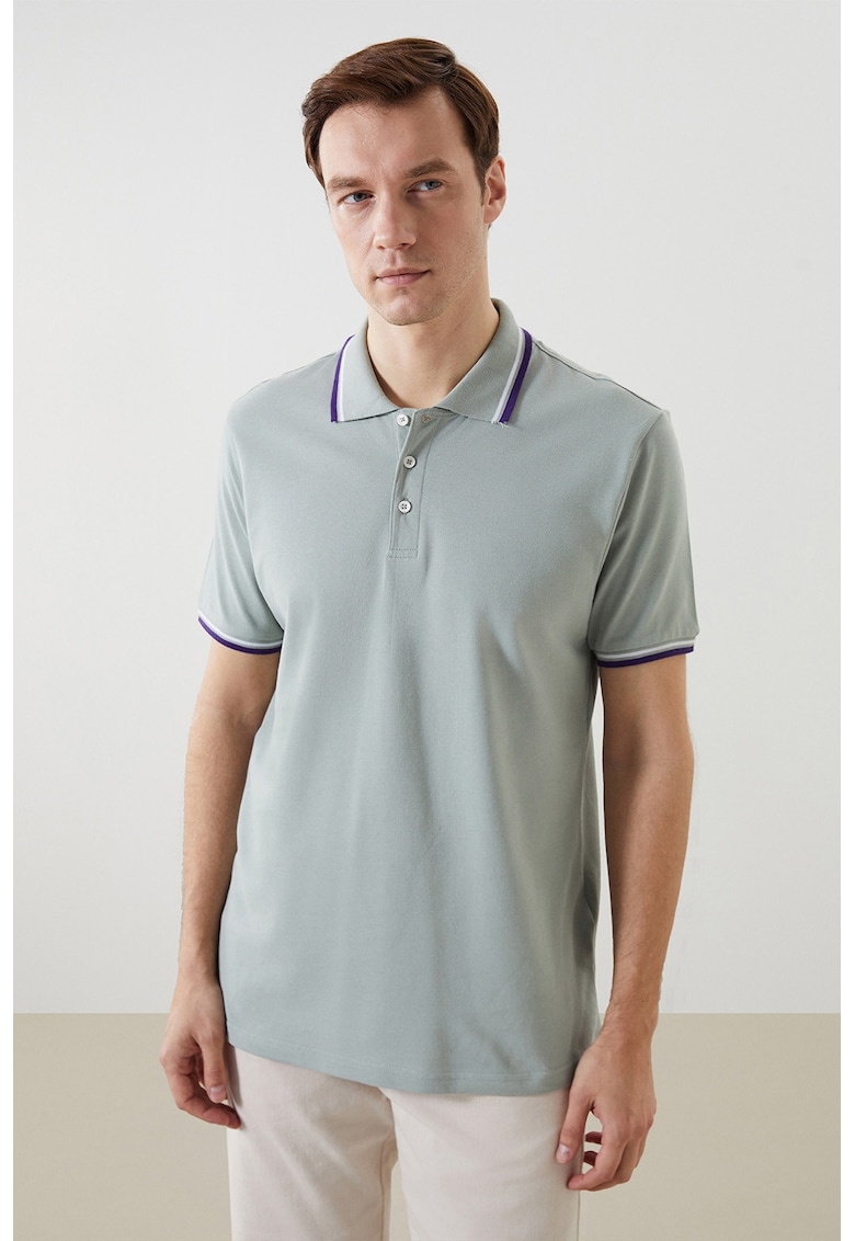 Tricou polo de bumbac - Verde pal