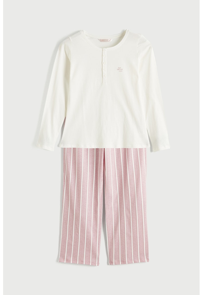 Pijama cu dungi - Rosu/Alb