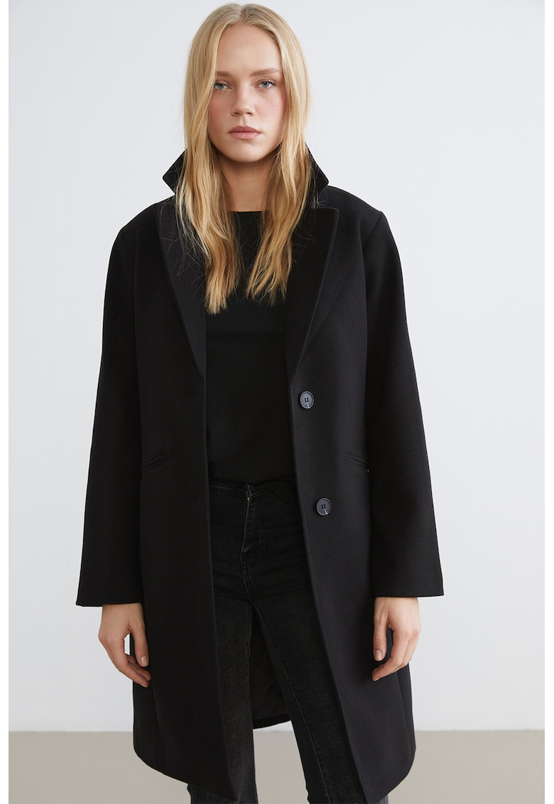 Palton regular-fit - Negru
