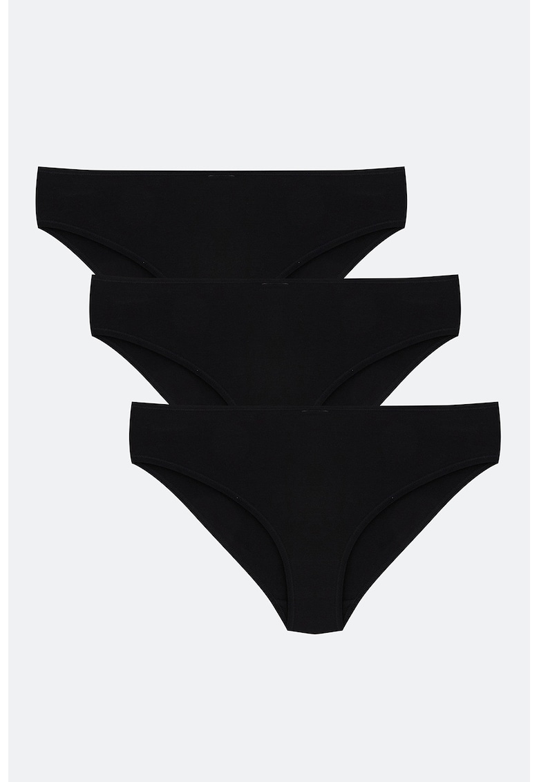 Set de chiloti uni - 3 perechi - Negru