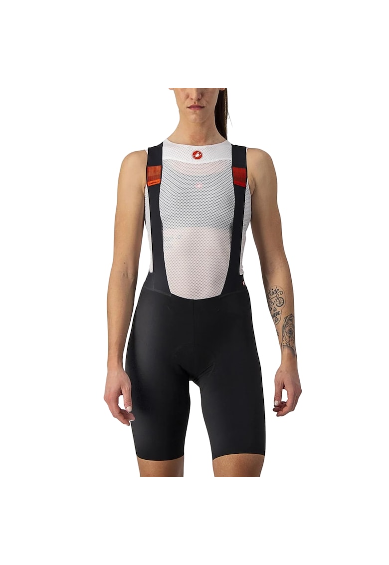 Pantaloni scurti ciclism cu bretele dama Premio SS 2024 - Negru
